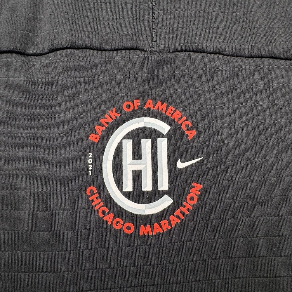 Nike Running Shirt Mens Small Black Therma Fit Waffle Pullover Chicago Marathon - Picture 10 of 16
